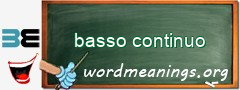 WordMeaning blackboard for basso continuo
